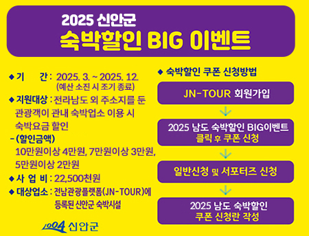2025 신안군 숙박할인 BIG 이벤트