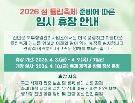 섬튤립축제 준비에 따른 임시 휴장안내