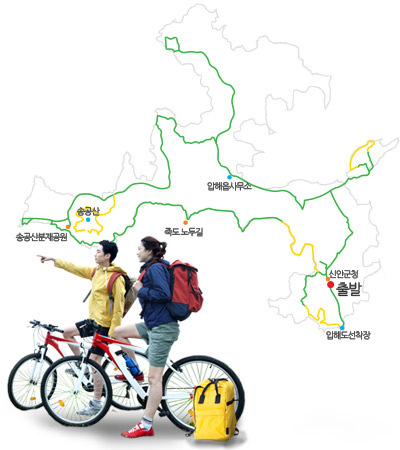 압해도 자전거 길 지도