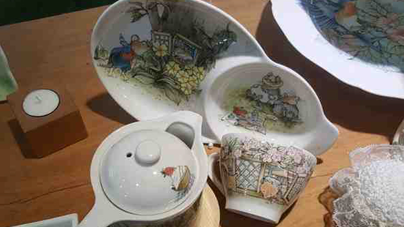 도자기 튤립그림 그리기 잡기