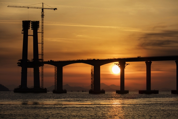 암태 오도선착장에서 본 천사대교 일출 001 5