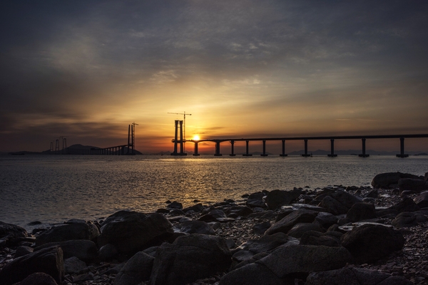 암태 오도선착장에서 본 천사대교 일출 002 2