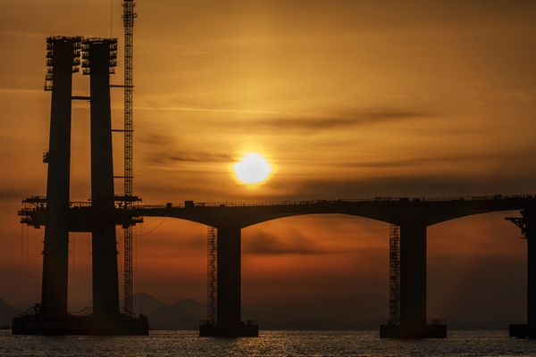 암태 오도선착장에서 본 천사대교 일출 002 4