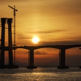 암태 오도선착장에서 본 천사대교 일출 002