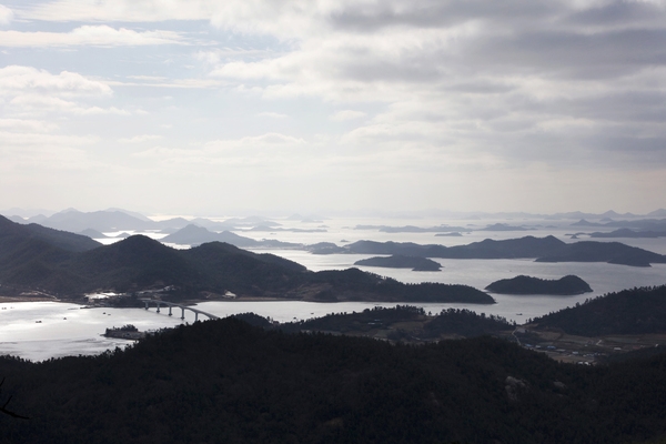 자은 두봉산정상에서 본 암태 도초 비금 방면 1