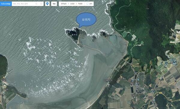 자은도 둔장 해변내에 할미도 소녀상? 2