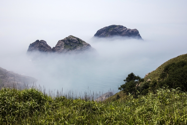 흑산 만재도 마구산등산로에서 본 해무낀 외마도 내마도 4