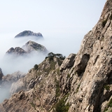 흑산 만재도 마구산등산로에서 본 해무낀 외마도 내마도