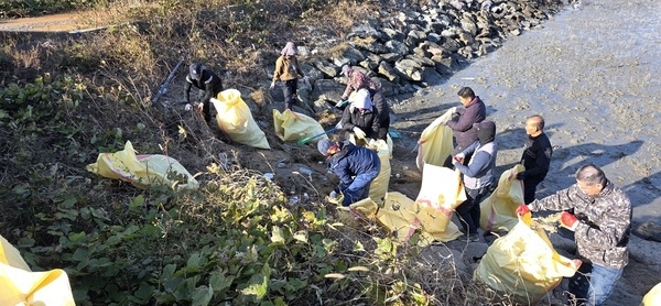 신안군 지도읍 사회단체, 6킬로미터(㎞) 해안 ‘청정 갯벌 지키기’ 앞장..