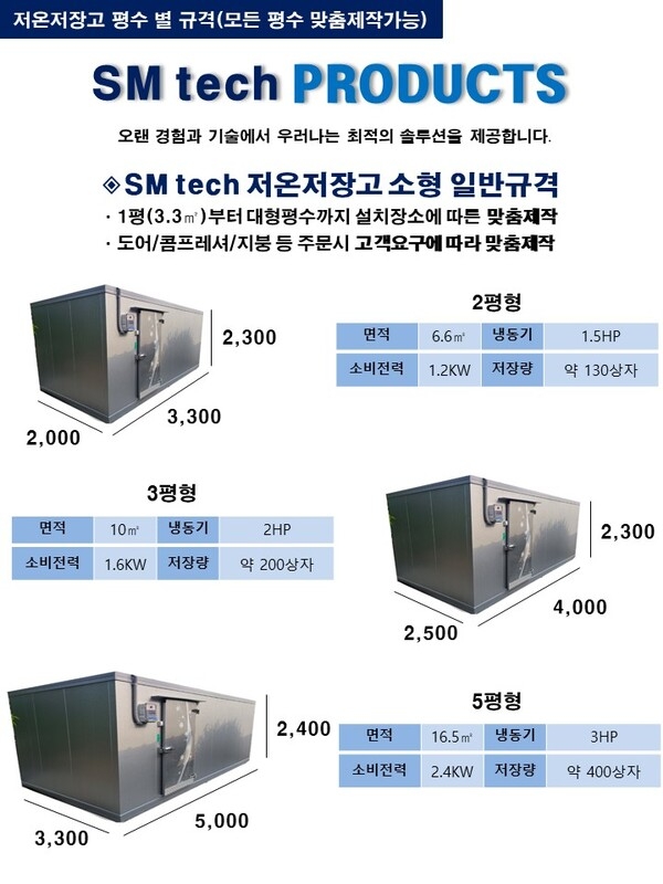 (주)에스엠테크 저온저장고 회사입니다. 2